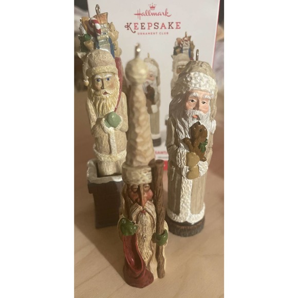 Hallmark Keepsake RUSTIC SANTA 2003 Ornament Club Exclusive SET Of 3 NIB Signed - Picture 4 of 4